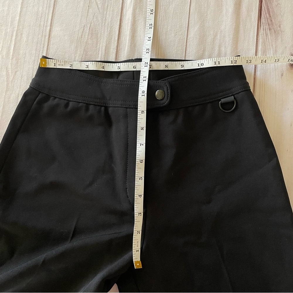 Vintage Flare Ski Snow Pants Womens 8 Black Made in USA Nylon Wool blend Stirrup - Picture 14 of 15